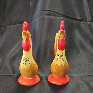 1960 Holt Howard Rooster Salt and Pepper Shakers 4.5"